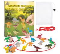 Juego de ajedrez magnético, juego de ajedrez magnético portátil con cuerda, mesa de camping interactiva de dinosaurio para fiestas familiares, imán estrategia de ajedrez, ajedrez magnético, juego