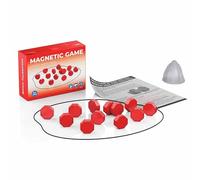 Juego de ajedrez magnético, Juego de Damas Educativo de Estrategia, Juego de Piedras magnéticas portátiles con Cuerda, for niños y Adultos, Juego de Mesa Interactivo.(Red)