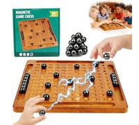 Juego de ajedrez magnético,Juego de Mesa con 20 Piedras Magnéticas,Ajedrez Magnético,Magnetic Chess Game,Tablero de ajedrez portátil para Viajar,Diversión Educativa Interactiva para niños y Adultos,B