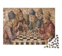 Juego de ajedrez Medieval Rompecabezas 1000 Piezas De Cartón Grueso Juego De Rompecabezas Anti Estrés Adultos para Tiempo De Calidad En Pareja como Regalo Original 38x26cm/1000pcs