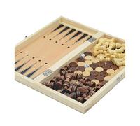 Juego de ajedrez plegable 3 en 1, juego ligero para ajedrez, damas y backgammon