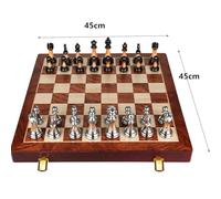 Juego de ajedrez Plegable Grande de 45 cm con Piezas de acrílico de Lujo con Peso y Ranuras de Almacenamiento for Adultos.