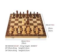 Juego de ajedrez Plegable magnético de Madera con 2 Reinas adicionales y Tablero Interior for Almacenamiento for Adultos y niños Principiantes.(34 * 34cm)