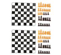 Juego De Ajedrez Tablero De Ajedrez Plegable Portátil con 2 Juegos De Piezas De Ajedrez para Niños Adultos Juego Familiar Viaje Nocturno Camping Plástico Color Marrón 24.5x25cm