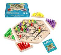 Juego de ajedrez Triangle - Juego de mesa de reacción en cadena con lanzamiento de goma de goma | Juego de mesa multijugador para interacción familiar, 2-4 jugadores, juego de fiesta para niños, jugue