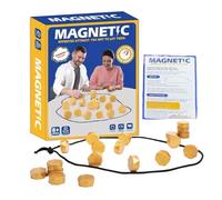 Juego de Ajedrezs Magnético Portátil, Divertido Juego de Imanes de Mesa con Cuerda, Juegos de Mesa de Piedra Magnética para Fiestas, Familiares y Amigos
