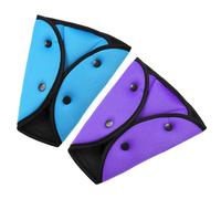 Juego de ajuste de cinturón de seguridad de 2 piezas, plegable y portátil, almohadillas suaves para los hombros, correas de hombro ajustables libremente, adecuado para niños, mujeres embarazadas, kit