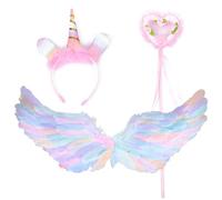 Juego de alas de pluma de ángel para Halloween, unicornio, 80x35 Cm