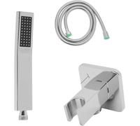 Juego de alcachofa de ducha de latón G1/2 con manguera de resorte de 1,5 m y soporte, cabezal de ducha para baño, ducha, bañera, plata