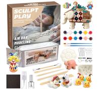 Juego de alfarería para el hogar, juego de cerámica para niños, juego de arcilla de modelado de secado al aire, arcilla de secado al aire, juego de arcilla DIY para niños, juego creativo