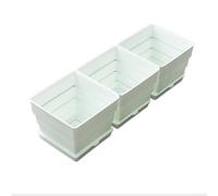 Juego de alféizar de ventana de plástico transpirable con bandeja, macetas cuadradas para cultivo de hierbas vegetales en interiores y exteriores, ahorro de espacio, contenedor de jardín (15 cm)