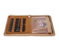 Juego de Alfileres de Tejer Circulares Intercambiables de 3 a 6 Mm, Agujas de Tejer de Aluminio con Estuche, Mangos Ergonómicos, 9 Pares, 11,5 Cm de Longitud, para Proyectos