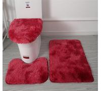 Juego de alfombras de baño de microfibra suave, 3 piezas, tapete de baño antideslizante, funda de asiento de inodoro de felpa esponjosa para baño, tapete de baño absorbente de agua, lavable a máquina