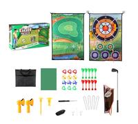 Juego de Alfombras de Juego de Golf, Estera de Juego de Golf | Estera de Entrenamiento Estera de Golpe de Precisión,Conjunto de chips de palo de dardos para Garaje trasero c