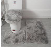 Juego de alfombras de baño de microfibra suave, 3 piezas, tapete de baño antideslizante, funda de asiento de inodoro de felpa esponjosa para baño, tapete de baño absorbente de agua, lavable a máquina