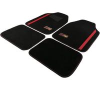 Juego de alfombras de PVC Red Bull Powerbar de 4 Piezas y Alfombra Negra/roja para Coches, cómodas y Resistentes a la Suciedad, Dimensiones 66,5 cm x 45 cm