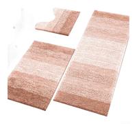 Juego de alfombrillas de franela de nieve para baños que ofrecen una sensación ultrasuave, absorción de humedad y respaldo antideslizante de TPR para mayor seguridad (A piel rosa)