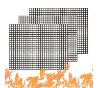 Juego de alfombrillas de malla para barbacoa, 3 piezas, antiadherentes, reutilizables, de malla para barbacoa, alfombrillas de cocina, alfombrilla para parrilla 40 x 33 cm