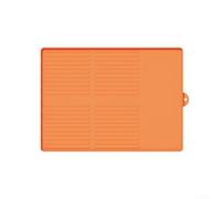 Juego de alfombrillas de silicona para barbacoa con función de drenaje, protectores y aislantes del calor para la preparación de alimentos de cocina (naranja-D)