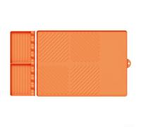 Juego de alfombrillas de silicona para barbacoa con función de drenaje, protectores y aislantes del calor para la preparación de alimentos de cocina (naranja-B)