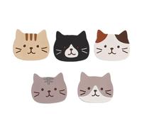 Juego de Alfombrillas de Silicona para Bebidas, 5 Piezas, Almohadillas para Tazas con Forma de Gato con Detalle de elevada, 3, 82 x 3, 27 Pulgadas para de té, Escritorio, Uso Diario de Bebidas