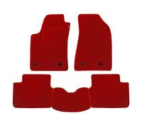 Juego de Alfombrillas Fabricado para Alfa Romeo Mito Desde el año 2008 en adelante en moqueta Tejida de Terciopelo Lavable Made in Italy con Rojo