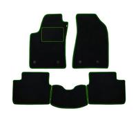 Juego de Alfombrillas Fabricado para Ford Escort año de 1995 a 1998 en moqueta automotriz Made in Italy Color Negro Borde Verde