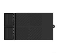 Juego de alfombrillas para barbacoa de silicona con función de drenaje, almohadillas aislantes del calor para superficies de cocina durante la cocción y preparación de alimentos (negro - B)