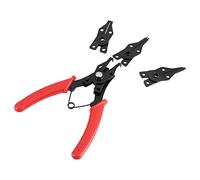Juego de alicates de anillo a presión de 4 pulgadas, alicates doblados con gancho recto, alicates de clip de cir resistentes para quitar mangueras, juntas para (rojo)
