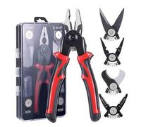 Juego De Alicates De Cabeza Reemplazables 5 En 1 Para Cables Pelacables Tornillo De Banco Para Prensar Láminas De Hierro Herramienta De Mano Kit De Herramientas Multifuncionales