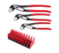 Juego de alicates de cocodrilo de 3 piezas con soporte de herramientas de 10 piezas