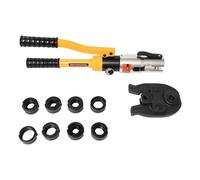 Juego de alicates de crimpado 10T hidráulicos con 9 muertes, herramienta de prensado manual de 12-28 mm, alicates hidráulicos para tubos de cobre y crimpado hexagonal, amarillo