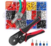 Juego de alicates de crimpeado, alicates para terminales de cable de 0,08-16 mm², juego de 1200 alicates de crimpeado para cables simples y dobles