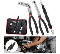 Juego de alicates de desconexión de conector eléctrico de 3 piezas para cableado automotriz, herramienta separadora de terminales de doble extremo de 60° con empuñaduras de doble durómetro, Ca