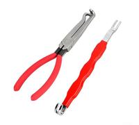 Juego de alicates de desconexión eléctrica con puntas rectas y de codo, alicates de acero al carbono para conectores eléctricos automotrices, antideslizantes G (2 piezas A)