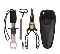 Juego de alicates de pesca, removedor de anzuelos de pesca, alicates de pesca de aluminio, alicates de pescado, pinza de pescado, alicates de tijeras, dispositivo de control de peces con bolsa de