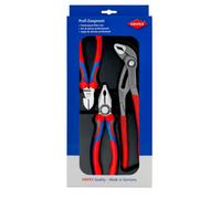 Juego de alicates KNIPEX con cabezas pulidas, 3 piezas 002009V01