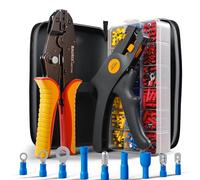 Juego de alicates para engastar BAURIX® con 700 terminales de cable y pelacables I Alicates para terminales de cable para manguitos de 0,50-6,00 mm² I Alicates para engastar