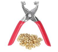 Juego de Alicates para Ojales con Ojales de 4mm/0,16 Pulgadas, Juego de Alicates para Perforar Agujeros con 100 Ojales de Metal, Kit de Herramientas para Ojales para Cinturón de Ropa de Cuero