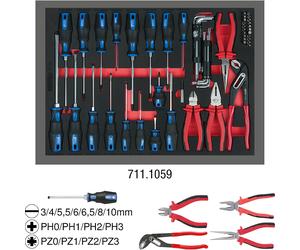 Juego de alicates y destornilladores KS Tools, 59 piezas