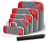 Juego de almacenamiento de viaje de 3/6 piezas con cubos de embalaje comprimidos y bolsa de zapatos de malla organizador de equipaje visual portátil ligero bolsa de almacenamiento de viaje con