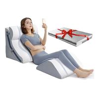 Juego de Almohadas de cuña de Cama ortopédica, Almohada de cuña de Espuma viscoelástica Ajustable 15 en 1 después de la cirugía, 9 y 16 y 20 Pulgadas de Altura Almohadas inclinadas… (Blanco 3p)