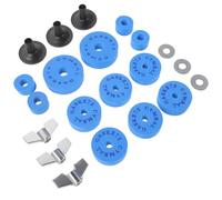 Juego de Almohadillas de EVA para Platillos Tubo y Tuercas Azules | Metal y Eva, Soporte y Amortiguación, Ligero y Portátil, Incluye Arandelas, para Batería y Gong