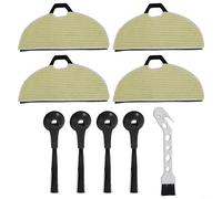 Juego de almohadillas de microfibra para fregona más cepillos laterales compatibles con Shark Av2601wa Rv241wd Rv2610wa Rv2620wd Ai Ultra 2 en 1 Robot Aspirador Accesorios lavables (4+4+1)