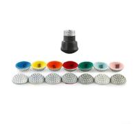 Juego de almohadillas de pulido curvadas en seco y húmedo de 5 cm para molienda de piedra y hormigón, kit de discos de lijado de resina de 8 piezas con 50 mm de diámetro, agujero de 10 mm/14 mm