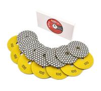 Juego de almohadillas de pulido de diamante seco BRSCHNIT 7 piezas 100 mm #100 para piedra mármol cuarzo granito disco de lijado encimera pulido almohadillas de pulido kit herramientas utilizadas en