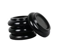 Juego de almohadillas for pies Piano redondas madera haya, accesorios tazas con ruedas verticales, 4 Uds Para Pianos, SofáS, Camas(Black)