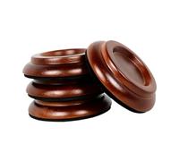 Juego de almohadillas for pies Piano redondas madera haya, accesorios tazas con ruedas verticales, 4 Uds Para Pianos, SofáS, Camas(Brown)
