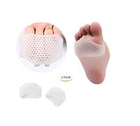 Juego de almohadillas metatarsales de gel, blandas, transpirables, alivio del dolor en la fractura metatarsiana, de cuero, para prevención de callos y ampollas, unisex (2 pares)