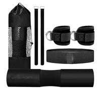 Juego de almohadillas para barra de pesas, bandas de fitness, correas para muslos, equipo de entrenamiento de fuerza para sentadillas, curls de piernas, press de banca, entrenamiento